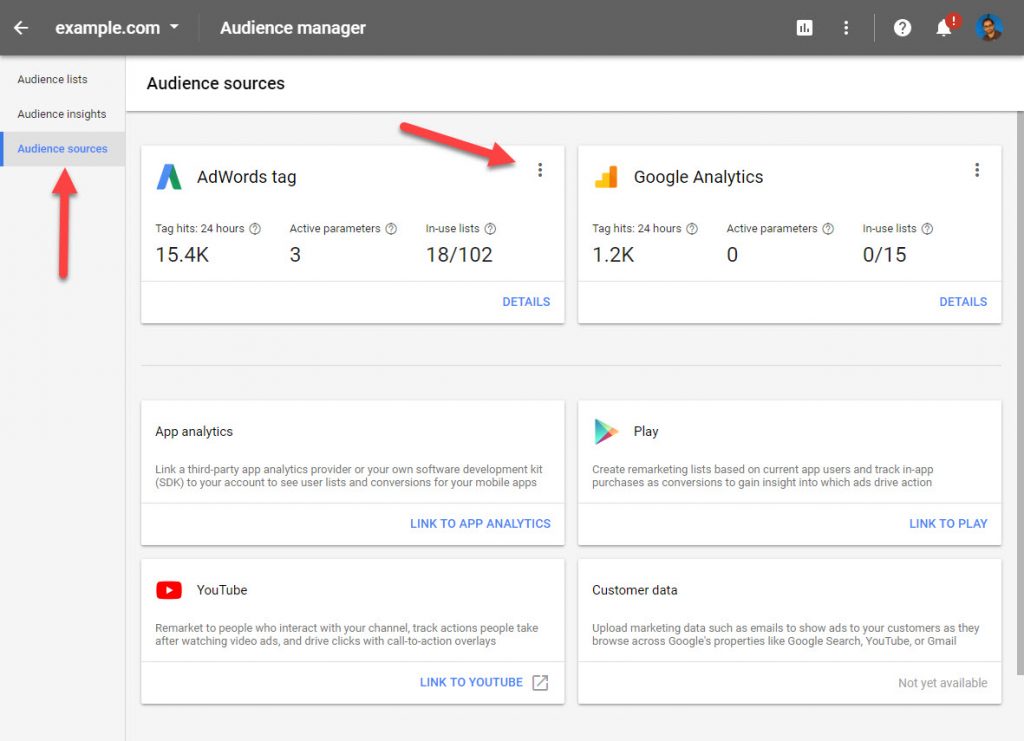 Google Ads Audience Sources