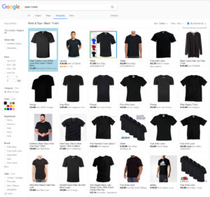 Google Shopping Filtered Results