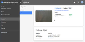 Google Merchant Product Technical Details