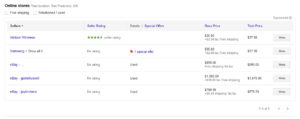 Google Shopping Compare Prices List