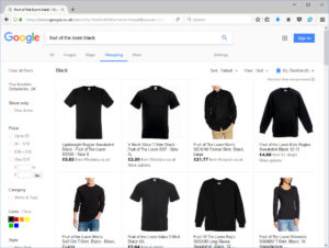 Google Shopping Results