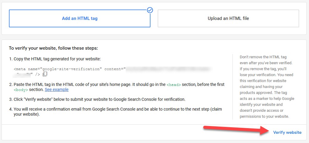 Site verification. Verification site. Claim website. Google Merchant ID. Simply click the next website Page.