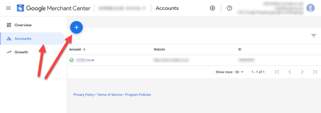 Google Merchant Center Add Sub Account