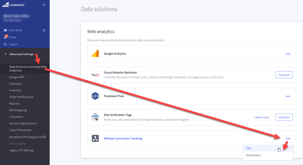 BigCommerce Data Solutions Affiliate Conversion Tracking