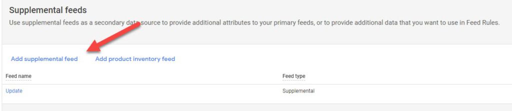 Add supplement feed