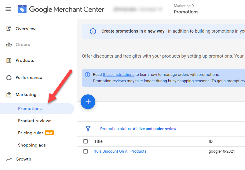 Google Merchant Center Promotions
