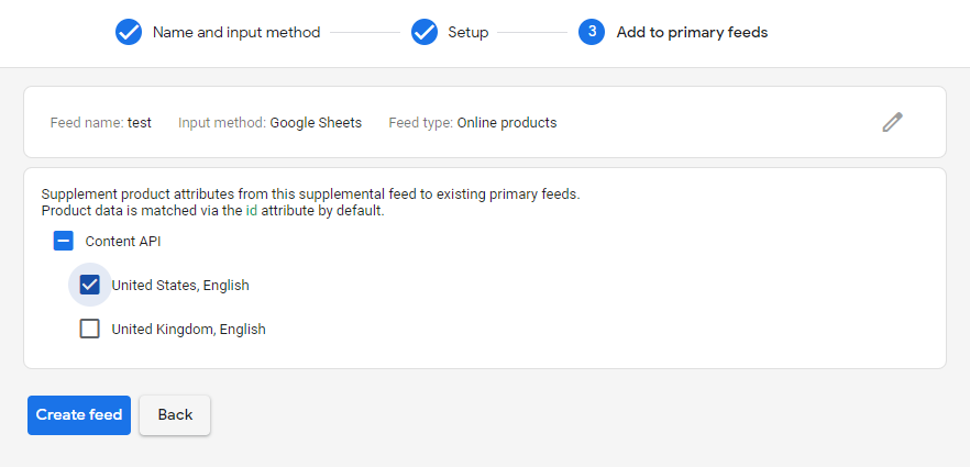 Google Merchant Center Select Content API