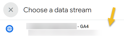 Choose a data stream