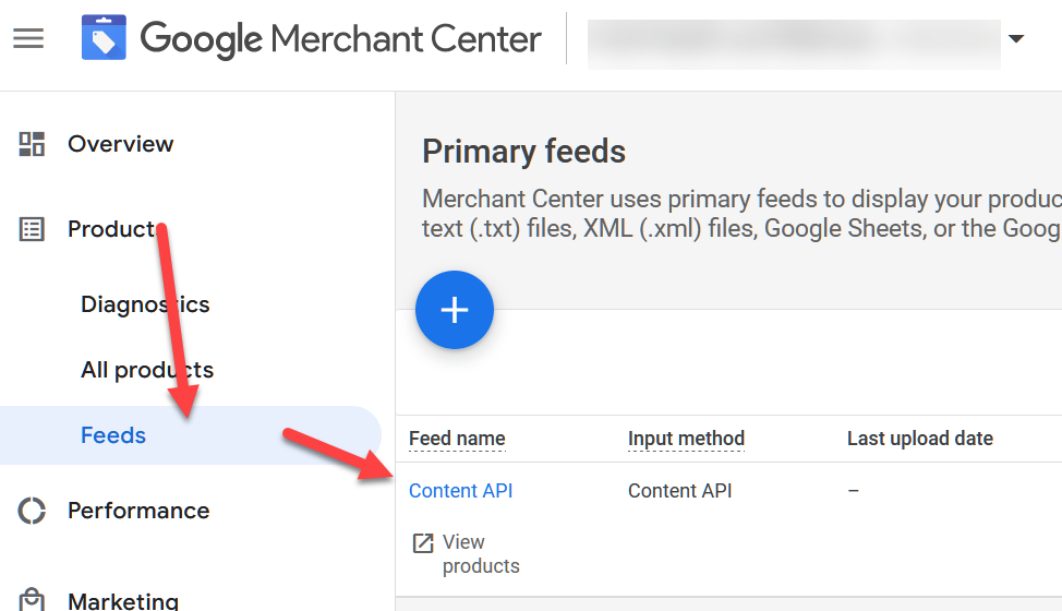 Google Merchant Center Select Feed