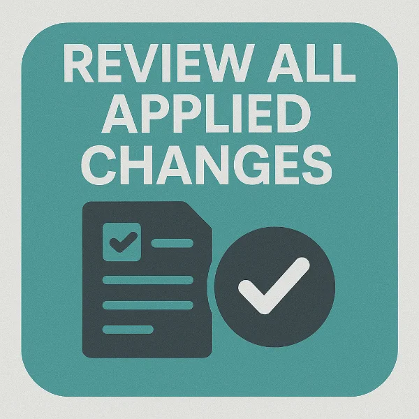 review applied changes